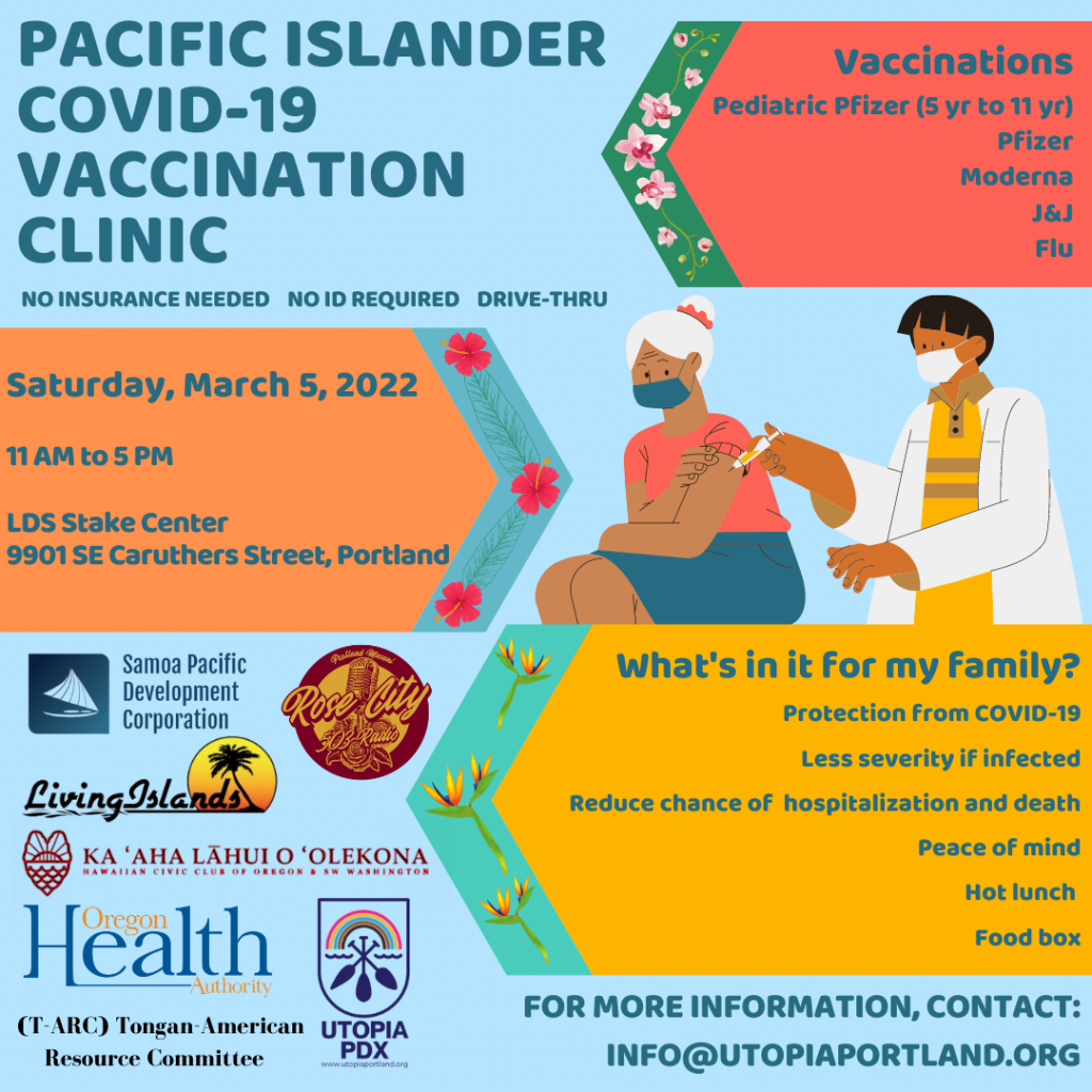 Drive-thru vaccination clinic in Portland, OR, on Saturday, March 5.
